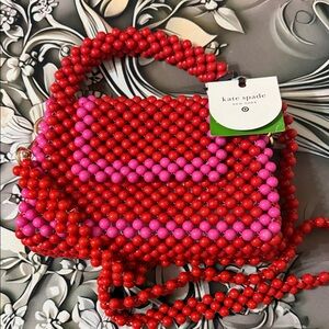 Kate Spade Red and Pink Beaded Mini Bag